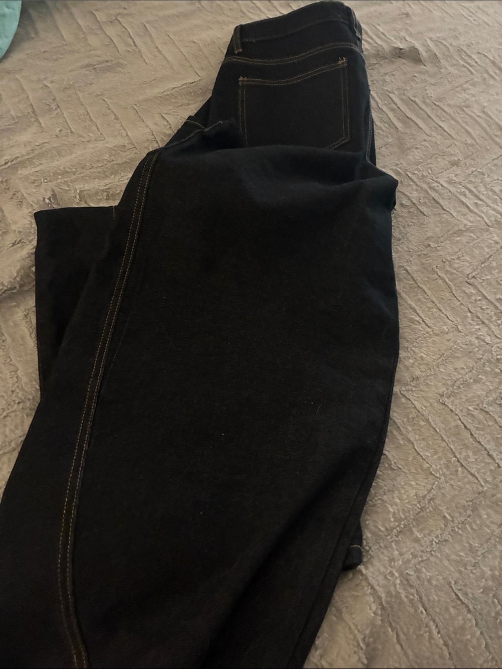 NWOT Edikted Women’s Relaxed Cargo Jeans - dark indigo with Contrast Stitching - Picture 4 of 5